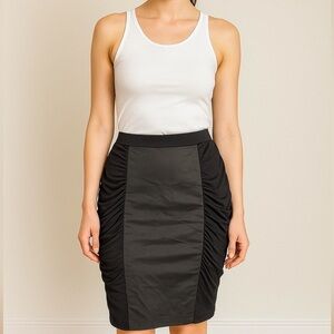 Lida Baday Black Draped Sides Pencil Skirt Size Medium